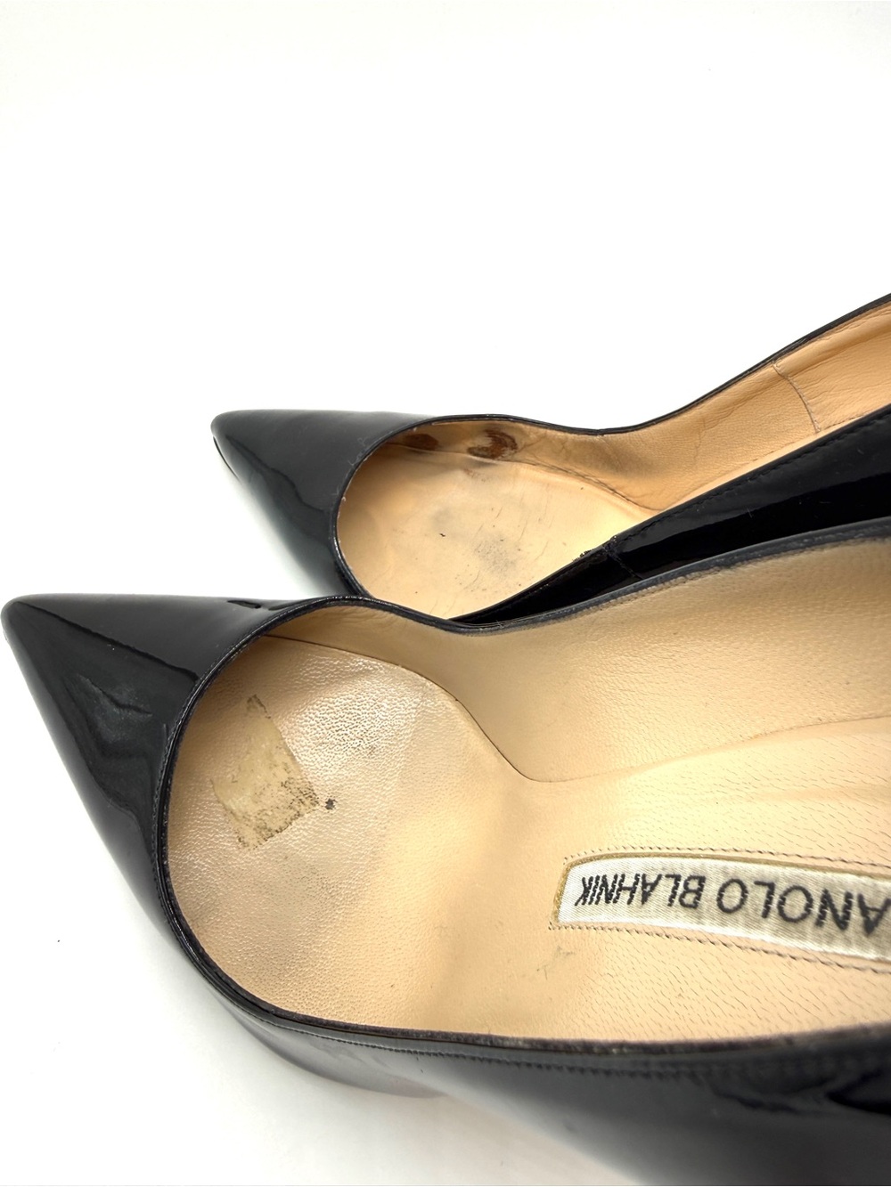 Manolo Blahnik Black Patent Leather Pointed-Toe Pumps – Size 38 - Picture 6 of 9